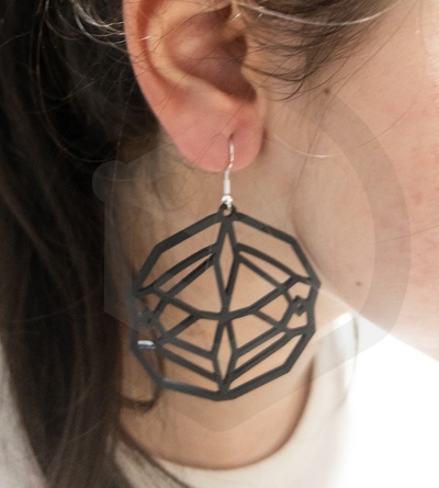 earrings abstract geometry design earring fashion jewelry wearable 3d print model - Mito3D
