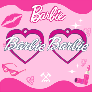 boucles d'oreilles Barbie cerceaux poupée rose film 3d print model - Mito3D