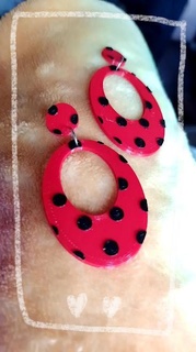 earrings inspired lady bug 3d print model - Mito3D