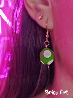 earrings egg yoshi mario bross 3d bros jewelry cap princess peach crown luigi printing 3d print model - Mito3D
