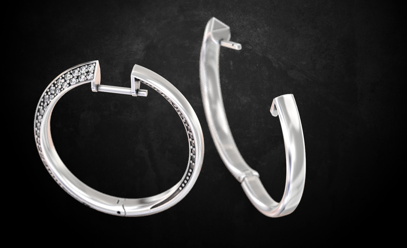 boucles d'oreilles élégant 131 3dprinted conception mode or d'or bijou bijoux impression imprimable prototypage argent 3D print model - Mito3D