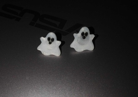 earrings emoji ghost multicolor halloween button savanna classic decor 3d print model - Mito3D