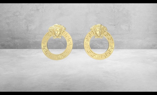 earrings greca hoops gold silver 3d print model - Mito3D