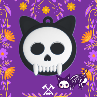 earrings halloween earrings- skull cat hoops earring witch day terror horror festive night ghost spirit skeleton 3d print model - Mito3D