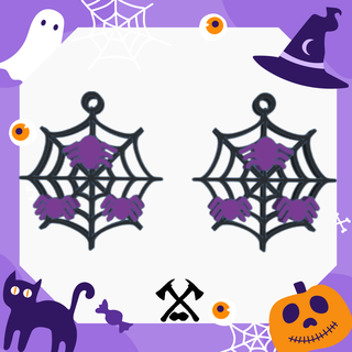 orecchini Halloween earrings ragno ragnatela ragni cerchi orecchino strega giorno terrore orrore festoso notte ragnatele famiglia 3d print model - Mito3D