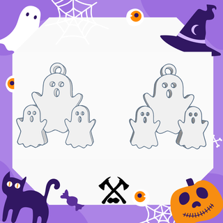 earrings halloween - ghosts hoops earring witch day terror horror festive night ghost family spirits soul pain 3d print model - Mito3D