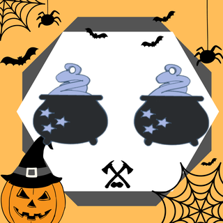 Ohrringe Halloween Hexen Kessel Reifen Ohrring Hexe Terror Grusel festlich Nacht Magie 3d print model - Mito3D