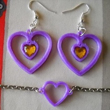 earrings heart bracelet jewelry set pierre 3d print model - Mito3D