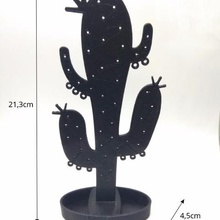 boucles d'oreilles titulaire cactus motif gros de bijoux des cerceaux objet femme jannie les plantes 3d print model - Mito3D