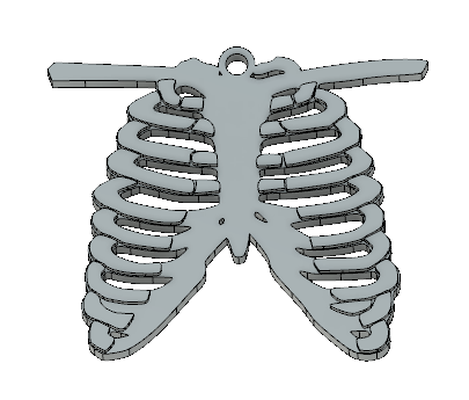 earrings in shape of a thorax 3d print model - Mito3D