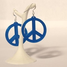 earrings peace love jewelry curls 3d print model - Mito3D