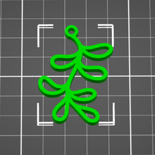 brincos pingente charme Formato ramo folhas 3d print model - Mito3D