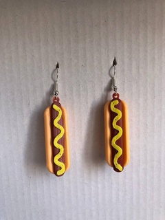 earrings pendant hot dog xl perro caliente completo 3d print model - Mito3D