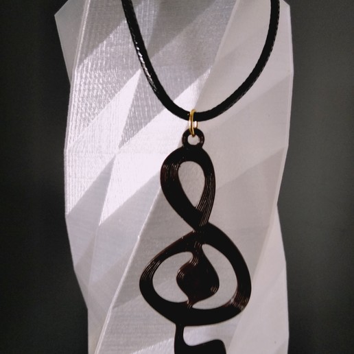 earrings pendant treble clef anycubic3d fashion door music soil key ear loop 3D print model - Mito3D