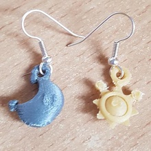 earrings pendantes mario soleil et lune jewelry pending sun moon 3d print model - Mito3D