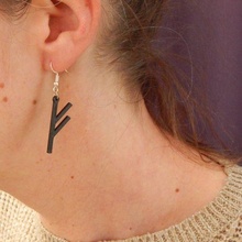 earrings runes viking fehu jewelry 3d print model - Mito3D