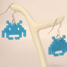 boucles d'oreilles space invaders bijoux 3d print model - Mito3D