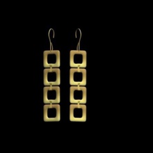 earrings squares jewelry earnings 3d print model - Mito3D