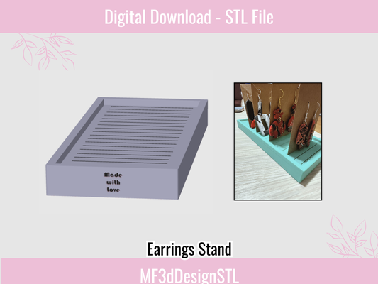 earrings stand holder stl file polymer clay display 3d print model - Mito3D