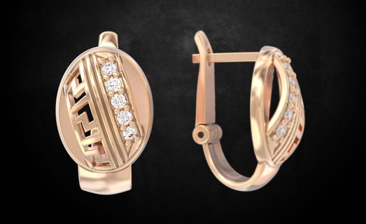 boucles d'oreilles pierres élégant 164 3dprinted conception mode or d'or bijou bijoux impression imprimable prototypage argent 3d print model - Mito3D