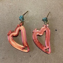 earrings strawberry style jewelry jewel jewellery pending heart burs red green art bead 3d print model - Mito3D