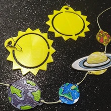 aretes sol + planetas la joyería las galaxias pendiente de los pulseras 3d print model - Mito3D