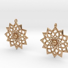 earrings jewelry star flower 3d print model - Mito3D