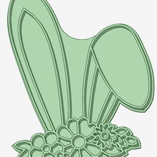 ears easter flowers cookie cutter tool 3d print model - Mito3D