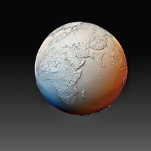 earth art planet toy ornament high poly 3d print model - Mito3D
