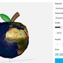 earth apple - colorprintable art signs logos 3d print model - Mito3D