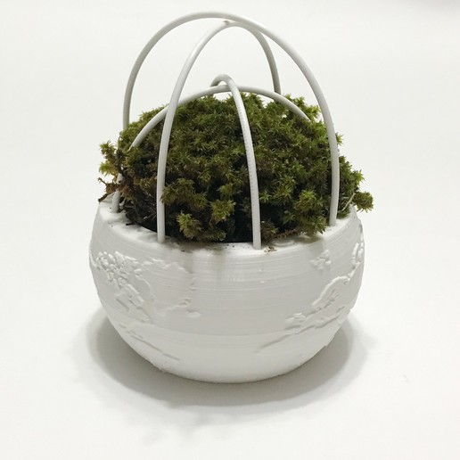 la tierra cúpula de maceta casa naturaleza olla minimalista creativo nuevo planeta el 3D print model - Mito3D