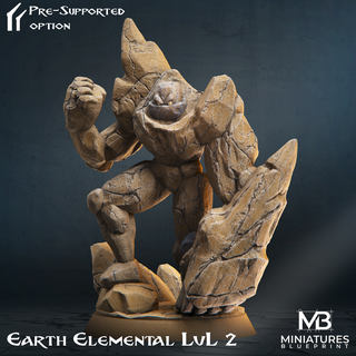 terra elementare lvl 2 3d fantasia modulare Pokemon stampa rpg sbarcare unico acqua fuoco Magia terra aria elementare elementali custode Evoluzione creature d d 3d print model - Mito3D