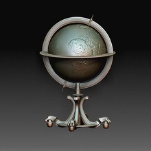 earth globe tool planet art high poly printable model 3d print model - Mito3D