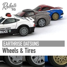 earthrise datsuns prowl bluestreak smokescreen wheels & tires game transformers datsun barricade wheel tire er war cybertron wfc rims 3d print model - Mito3D