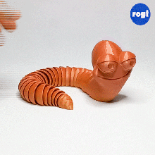 earthworm cartoon articulated 3d print model - Mito3D