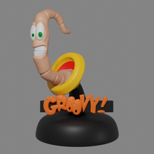 solucan jim konum: rahat groovy gadget mito worm video oyunu supernintendo snes earthwormjim 3d print model - Mito3D