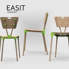 easit printable chair ongoing upgrade do not download home office diy customizable seated wood trapeze 3d print model - Mito3D
