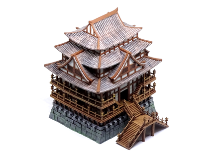 Doğu Asya kale yaş imparatorluklar 2 cults3d kule video oyunu oyun aoe aoe2 Ortaçağa ait manzara minyatür fantezi Japonca Çince Koreli stratejik mimari 3d print model - Mito3D