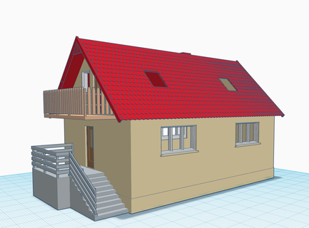 Doğu Avrupalı ev h0 model çatı fayans Macarca muhafazakar 3d print model - Mito3D