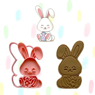 easter- bunny5 cookie cutter stamp easter cookiecutter cutters fondant hello kitty 3d printing 3d print model - Mito3D
