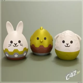 easter animals eggs Home c47_3d chicken chick bunny rabbit sheep assembling parts painting box container decoration toy kids 3d print model - Mito3D