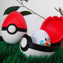 la pascua de pelota gadget funcional bisagra huevo kinder pokeball bola poke pokemon 3d print model - Mito3D