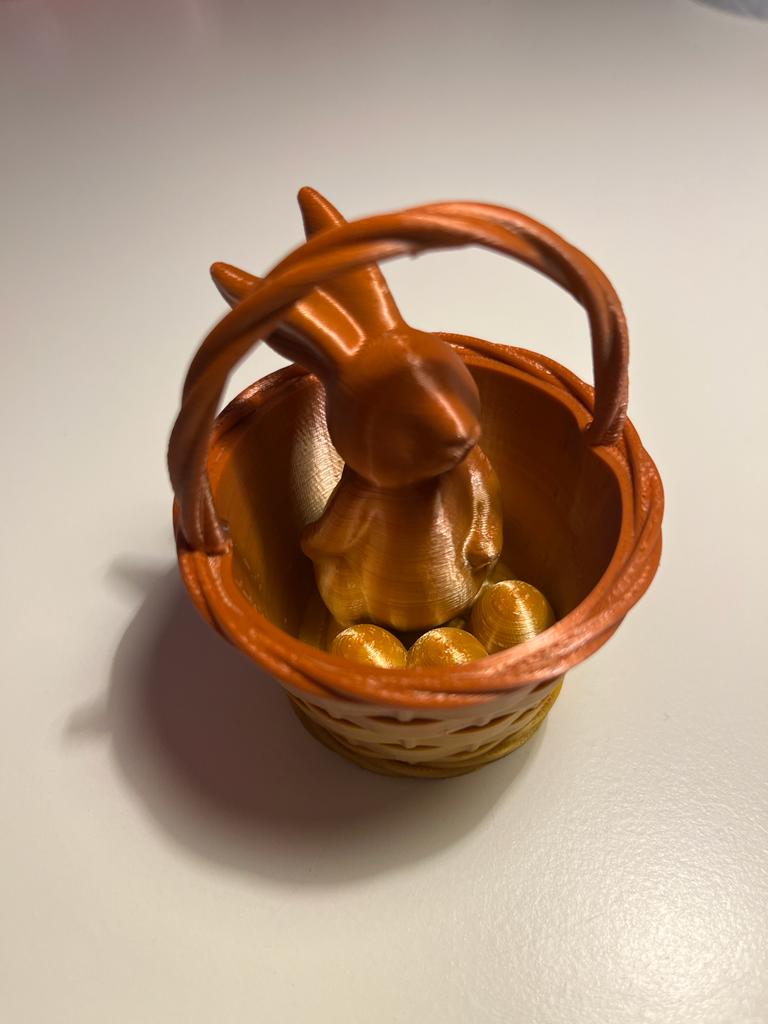 Pascua Resurrección cesta pauta baloncesto Conejo 3D print model - Mito3D