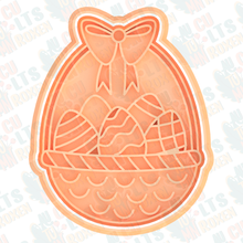 easter basket cookie cutter set stamp cookies cutters egg rabbit holiday 3d print model - Mito3D