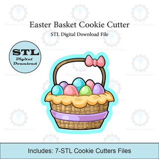 easter basket cookie cutter stl file cutters 3d print model - Mito3D