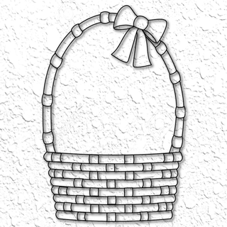 easter basket wall art decor 2d egg rabbit bunny holiday sunday spring springtime chicken low poly home religious easterxcults 3d print model - Mito3D
