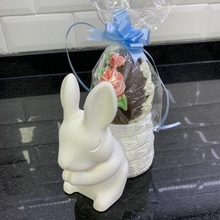 easter bonny bunny toy basket pot pencil holder stand candy bowl flowerpot egg eggs chocolate 3d print model - Mito3D