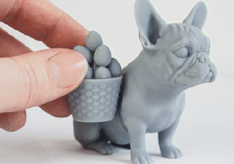 Pâques brute français bouledogue buste chien art sculpture cultes pâques intimidateur Oeuf œufs 3d print model - Mito3D