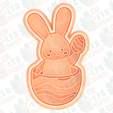 Pasqua coniglietto biscotto taglierina impostato francobollo biscotti frese uovo coniglio cestino vacanza 3d print model - Mito3D