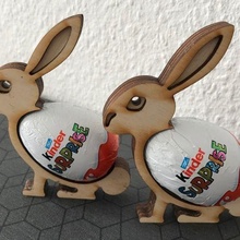 easter bunnies - kinder egg art bunny child children easterbunny easteregg gift holiday suprise models 3d print model - Mito3D